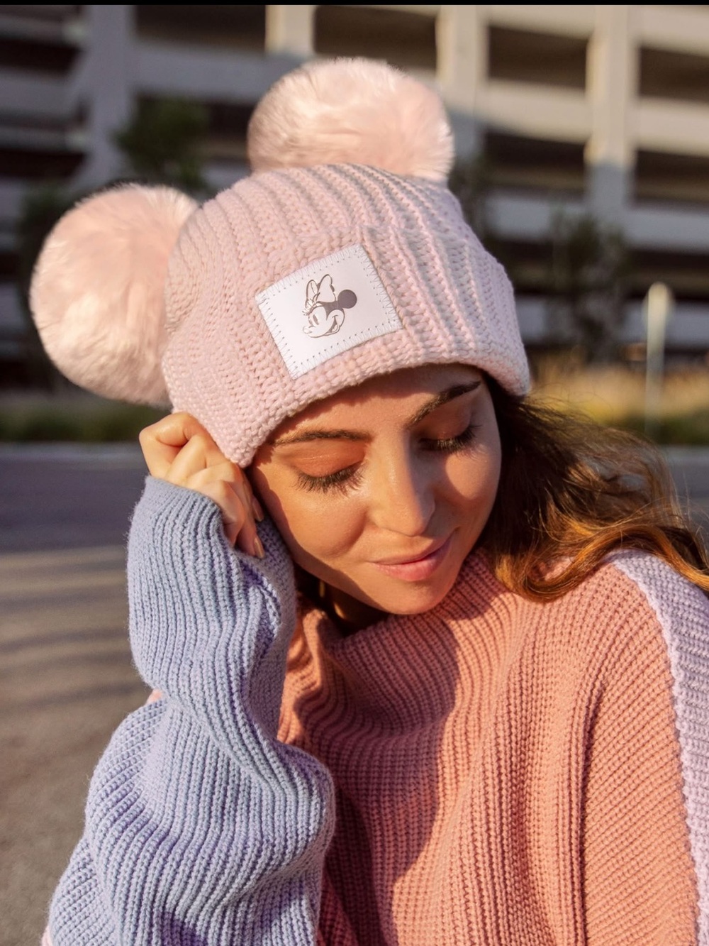 Disney Minnie Mouse X Love Your Melon Double Pom Beanie